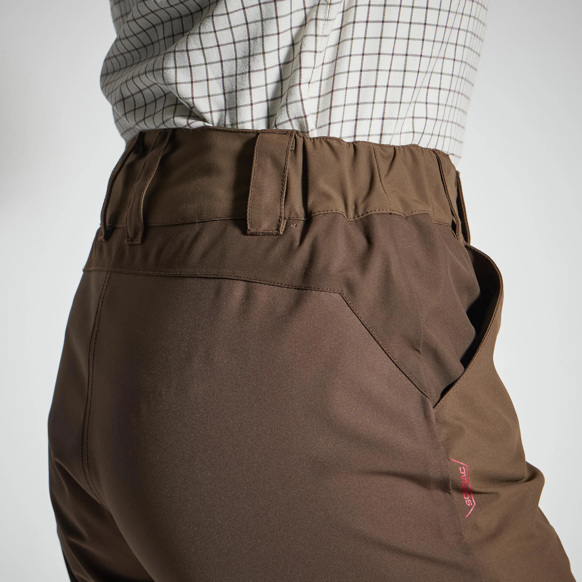 Hunting trousers / raincoats 500 women's brown SOLOGNAC, coffee brown