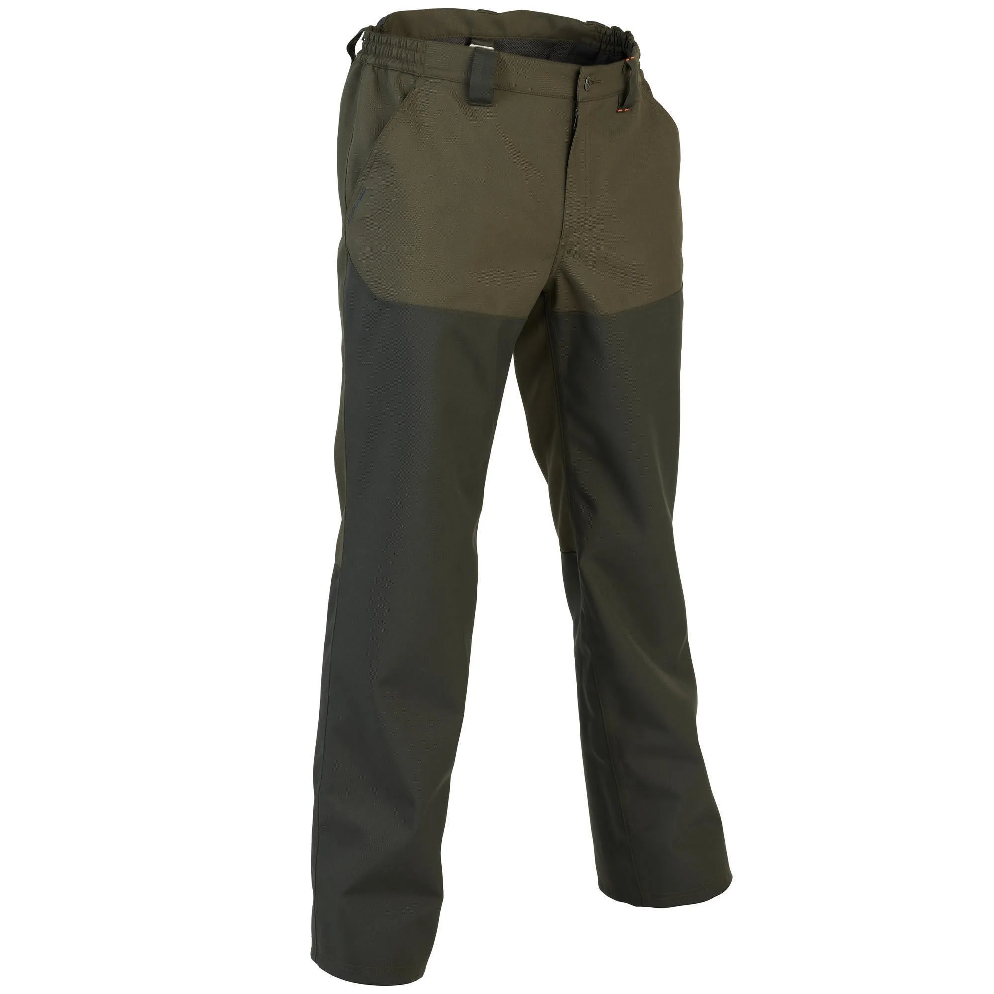 Hunting trousers SUPERTRACK 100 durable waterproof green SOLOGNAC dark green/dark khaki