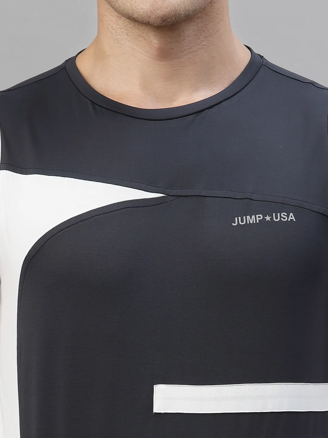 JUMP USA Men EC Navy-White Rapid Dry Training Tank T-Shirt