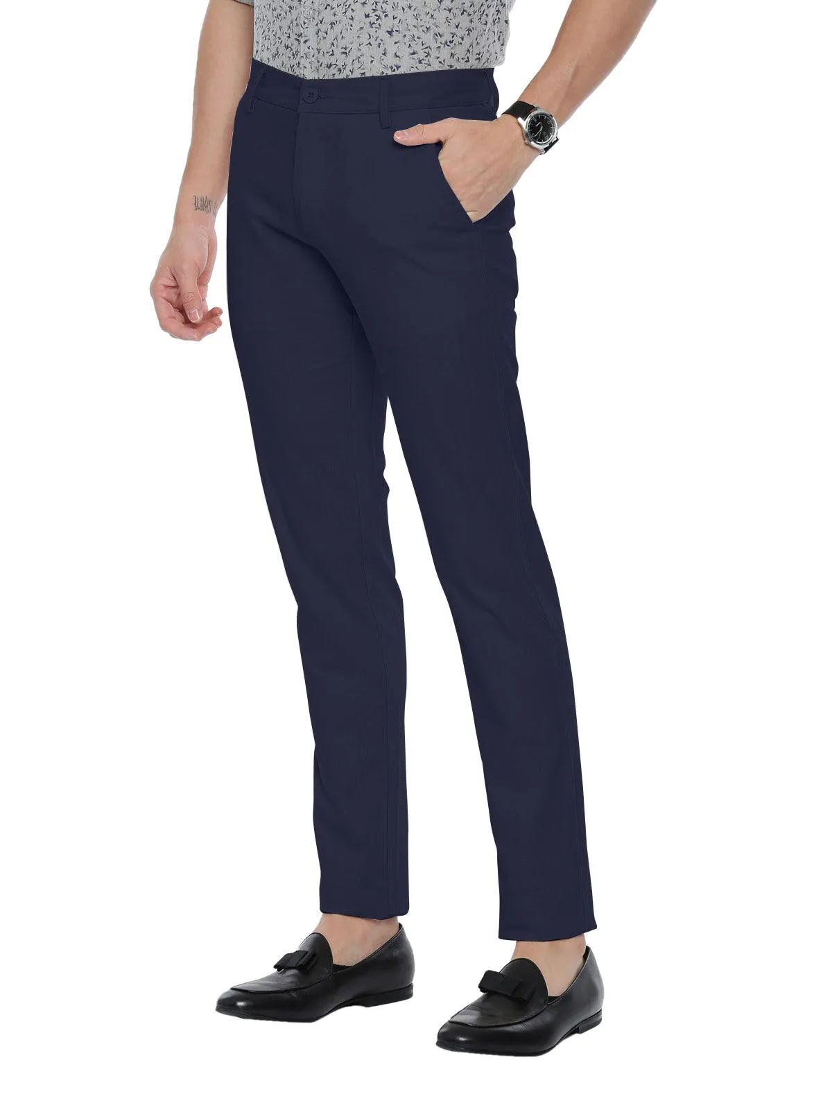 Kansas - Navy Blue Trouser For Men | Ariser