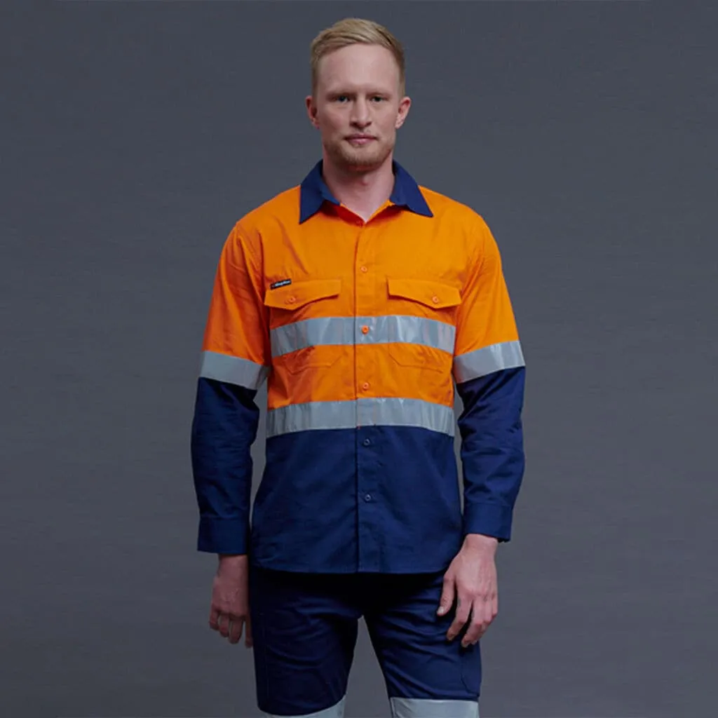 KingGee WorkCool 2 Hi Vis Reflective Long Sleeve Work Shirt K54880