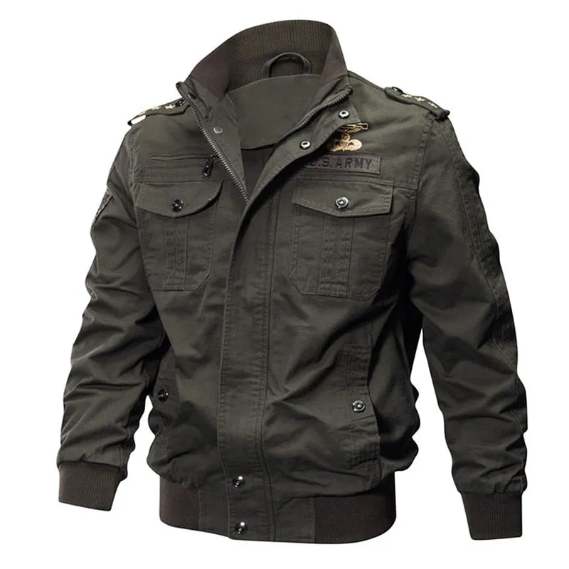 Man Military Army Tactical Jacket And Coats Outwear Breathable Light Windbreaker Male Casual Air Force Flight Jacket Plus Size