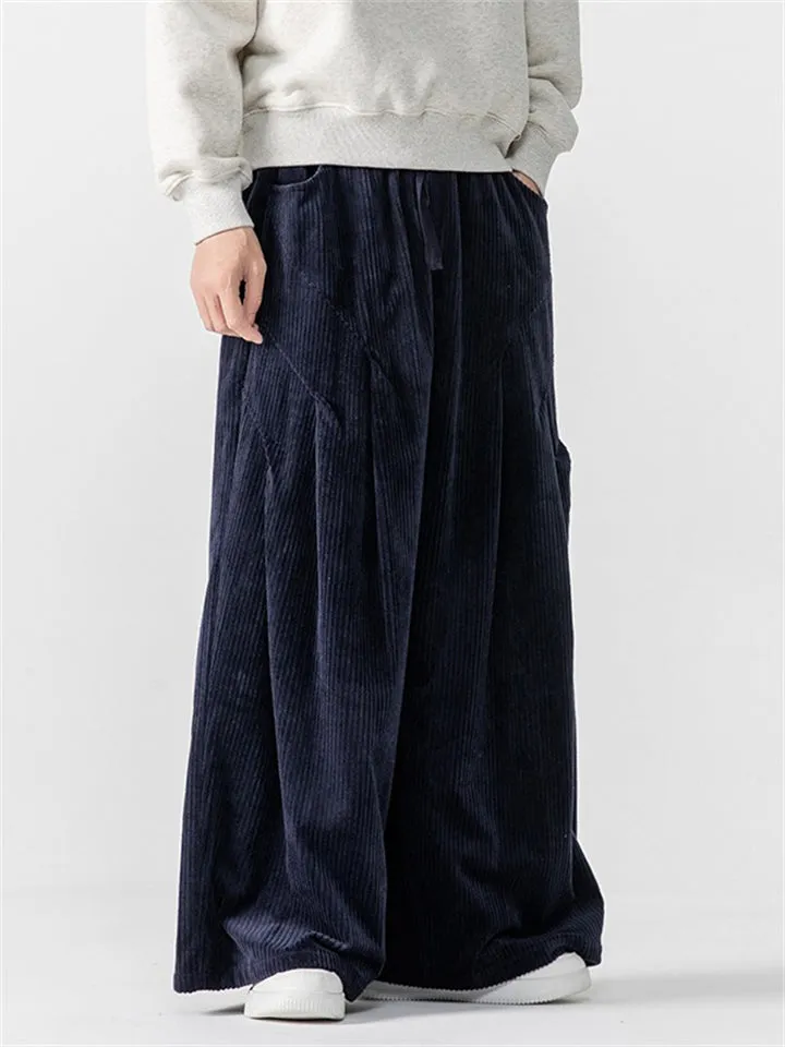 Men's Unique Comfortable Wide Leg Corduroy Trousers