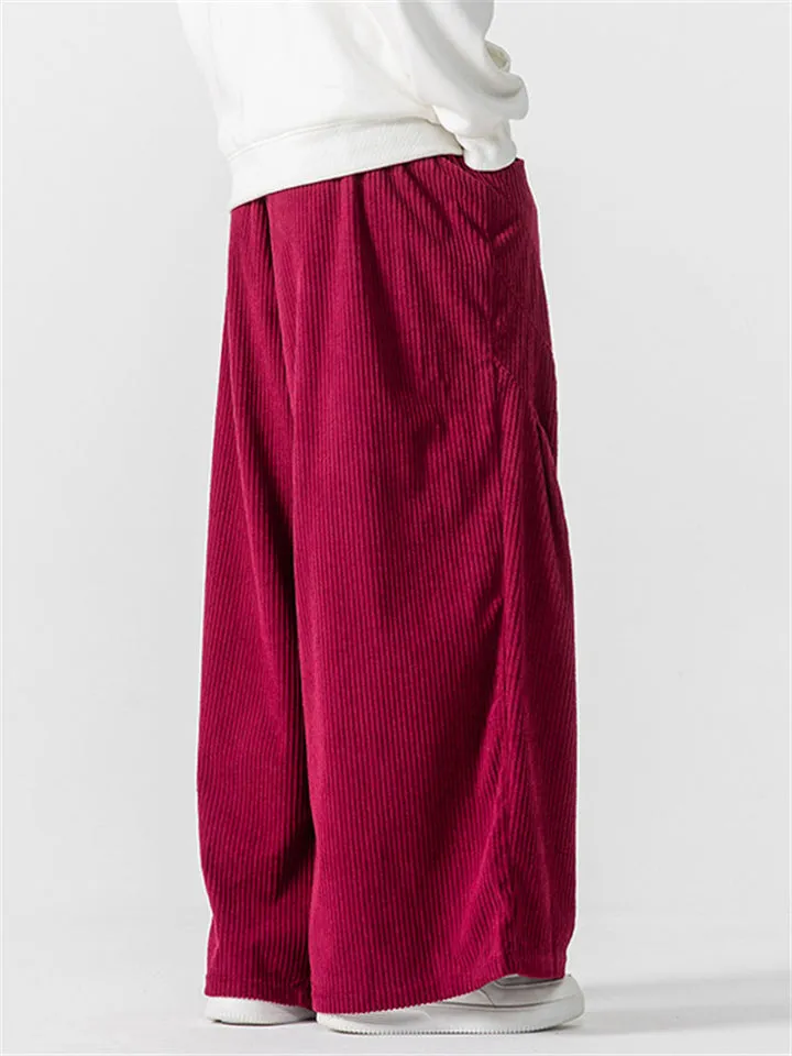 Men's Unique Comfortable Wide Leg Corduroy Trousers