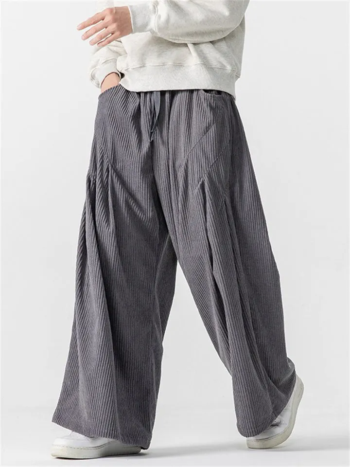 Men's Unique Comfortable Wide Leg Corduroy Trousers