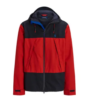 Men's Water-Resistant Color-Blocked Jacket Red/Newport Navy