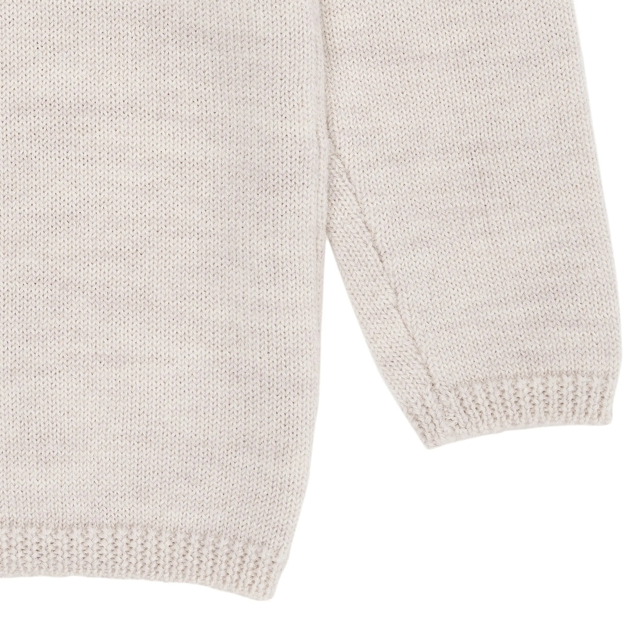 MERINO KNITTED CARDIGAN - PALE CREAM MELANGE