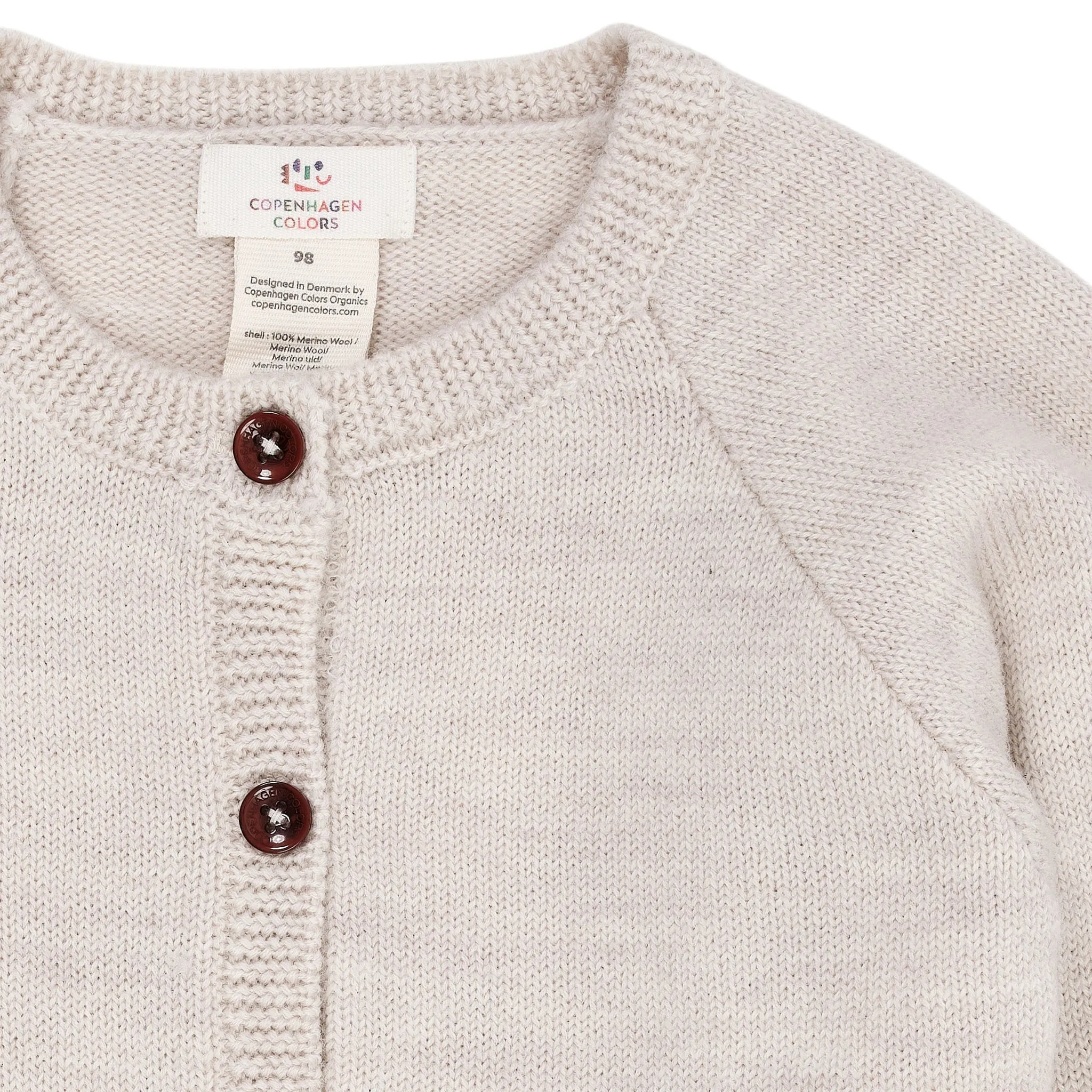 MERINO KNITTED CARDIGAN - PALE CREAM MELANGE