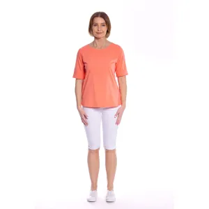 Mid Sleeve Tee by Café Latte - Peach