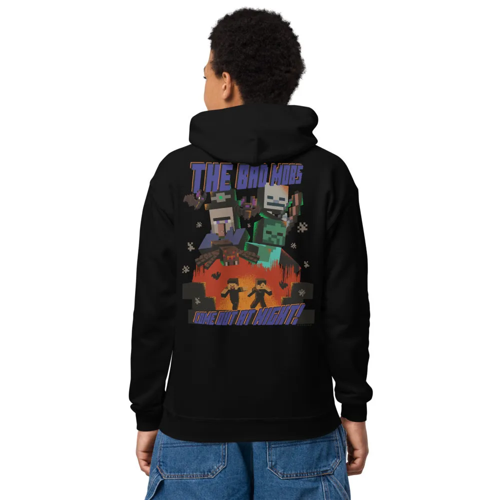 Minecraft The Bad Mobs Come Out At Night Kids Hoodie