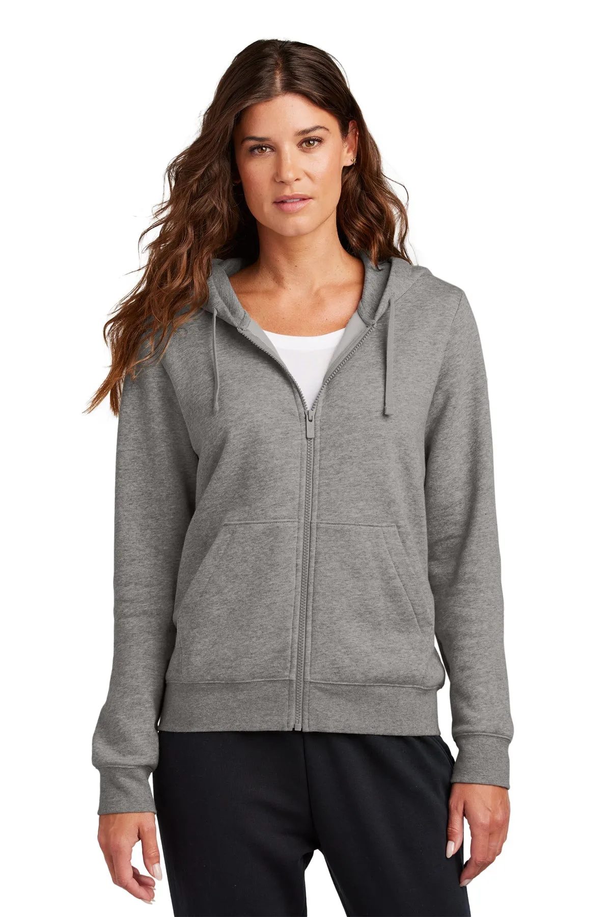 Nike Ladies Club Fleece Full-Zip Custom Hoodies, Charcoal Heather