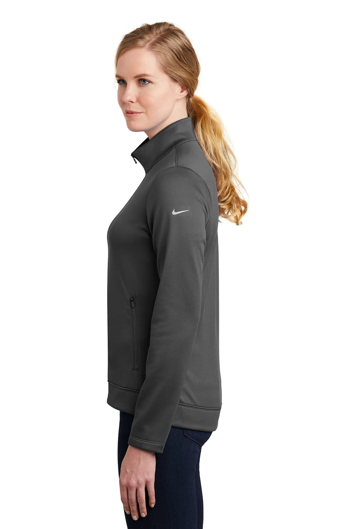 Nike Ladies ThermaFIT Full-Zip Customized Jackets, Anthracite