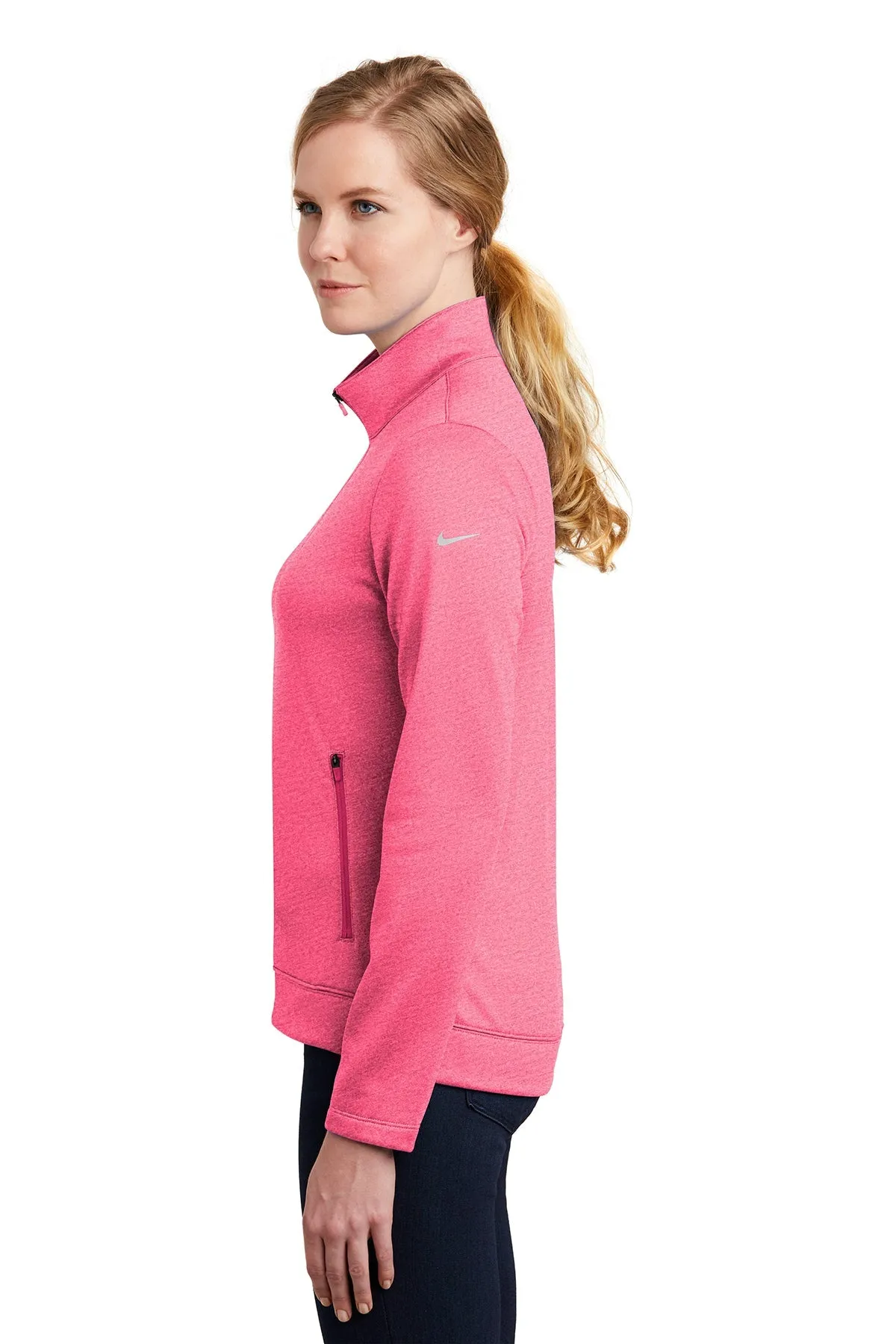 Nike Ladies ThermaFIT Full-Zip Customized Jackets, Vivid Pink Heather