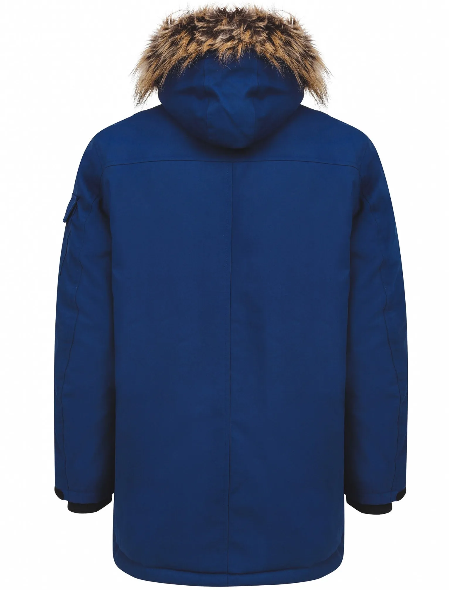 Nolte Utility Parka Coat with Borg Lined Faux Fur Trim Hood in Medieval Blue - Tokyo Laundry