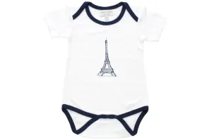 onesie with navy blue eiffel tower