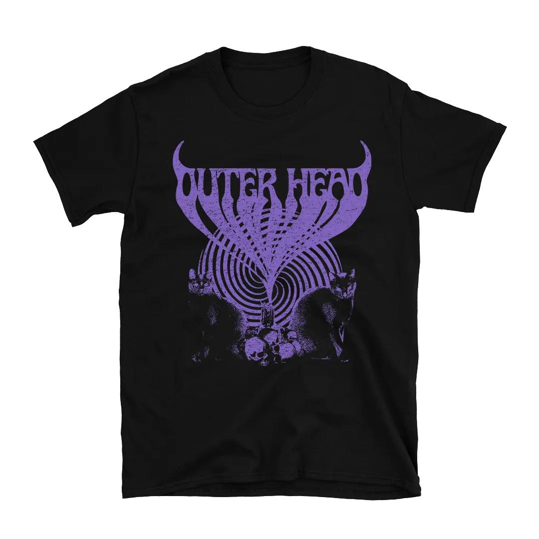 Outer Head - Catdemonium (Purple) T-Shirt - Black