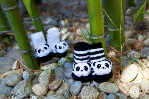 Panda Rattle Socks