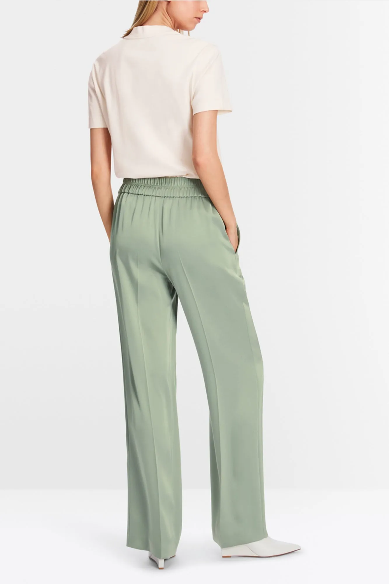 Poetry Motion Washington Wide Leg Trousers Frozen Sage