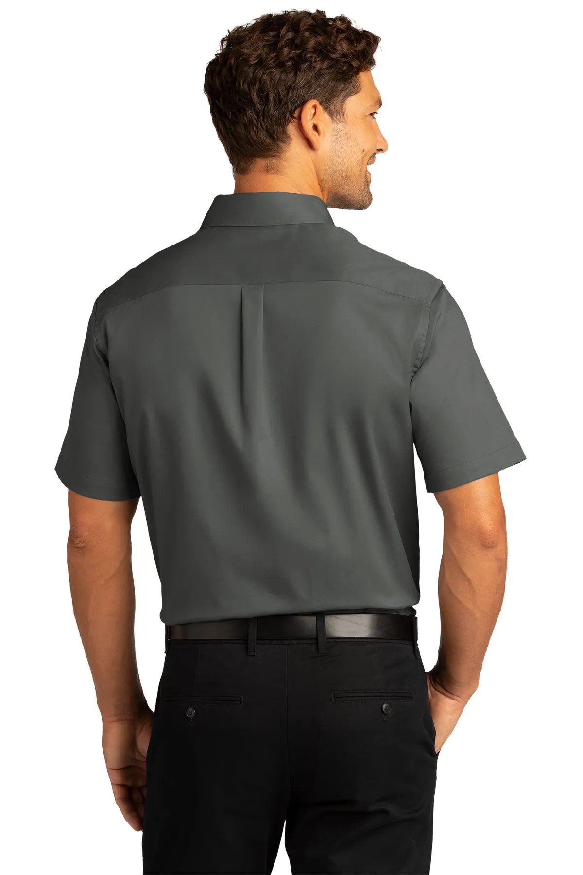 Port Authority® Short Sleeve SuperPro React™ Twill Shirt - Storm Grey