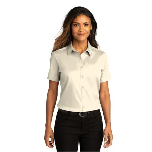 Port Authority® Women's Short Sleeve SuperPro React ™ Twill Shirt - Ecru