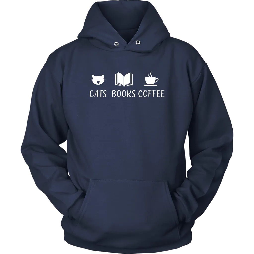 "Cats Books Coffee" Hoodie