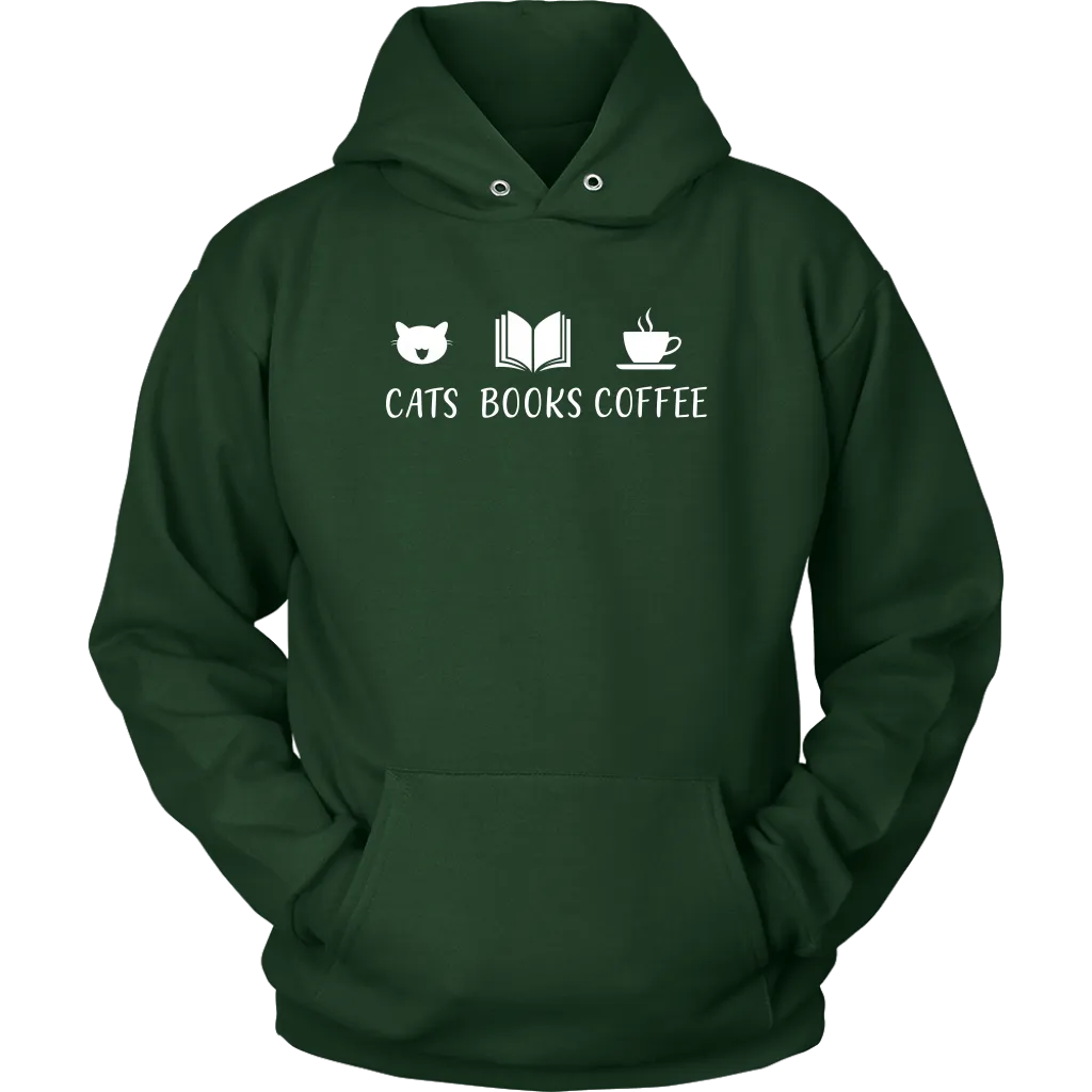 "Cats Books Coffee" Hoodie