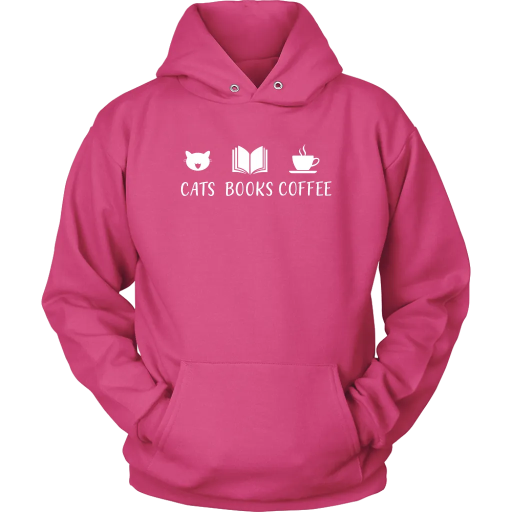 "Cats Books Coffee" Hoodie