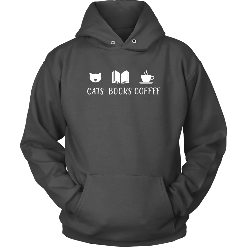 "Cats Books Coffee" Hoodie