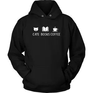 "Cats Books Coffee" Hoodie