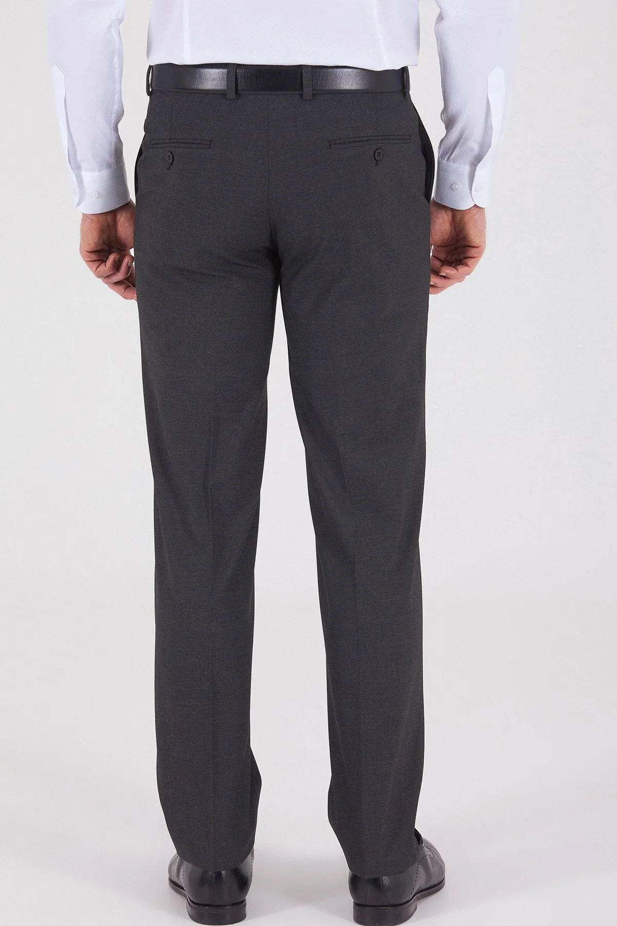 Slim Fit Charcoal Side Pocket Low Waist Dress Pants