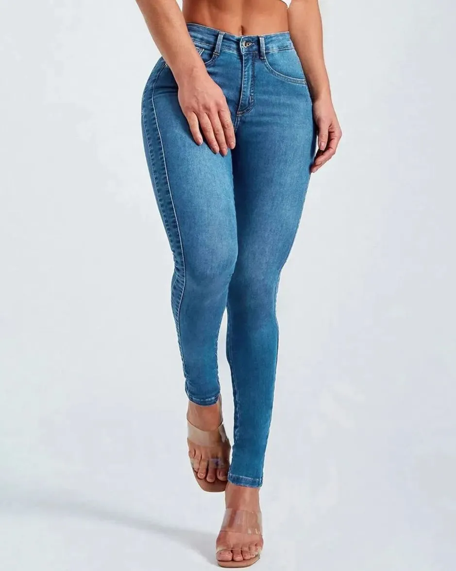 Slim Fit Pencil Pants Stretch High-rise Jeans