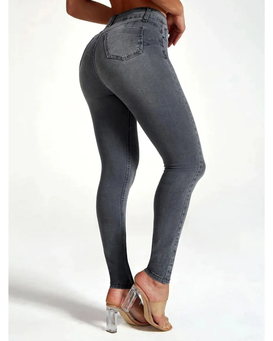 Slim Fit Pencil Pants Stretch High-rise Jeans