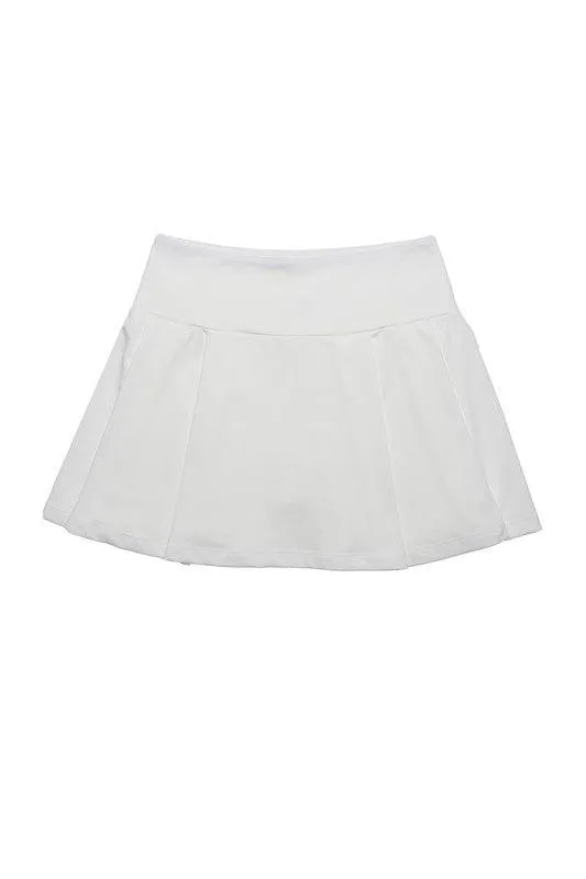 Stylish Light Fabric Tennis Skirt White Or Charcoal