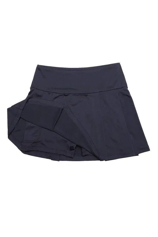 Stylish Light Fabric Tennis Skirt White Or Charcoal