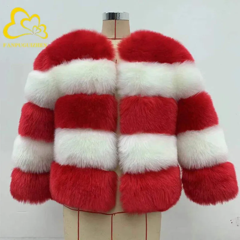 Women Coats Autumn Winter New Fashion Pink Faux Fur Coat Elegant Thick Warm Outerwear Fake Fur Woman Jackets