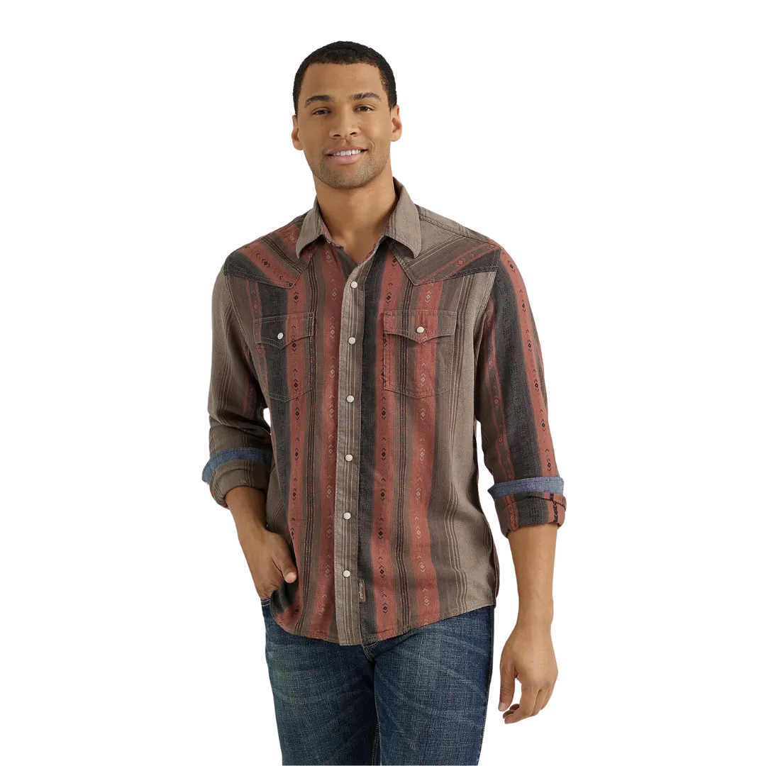 Wrangler Men's Retro Premium Warm Stripe Shirt